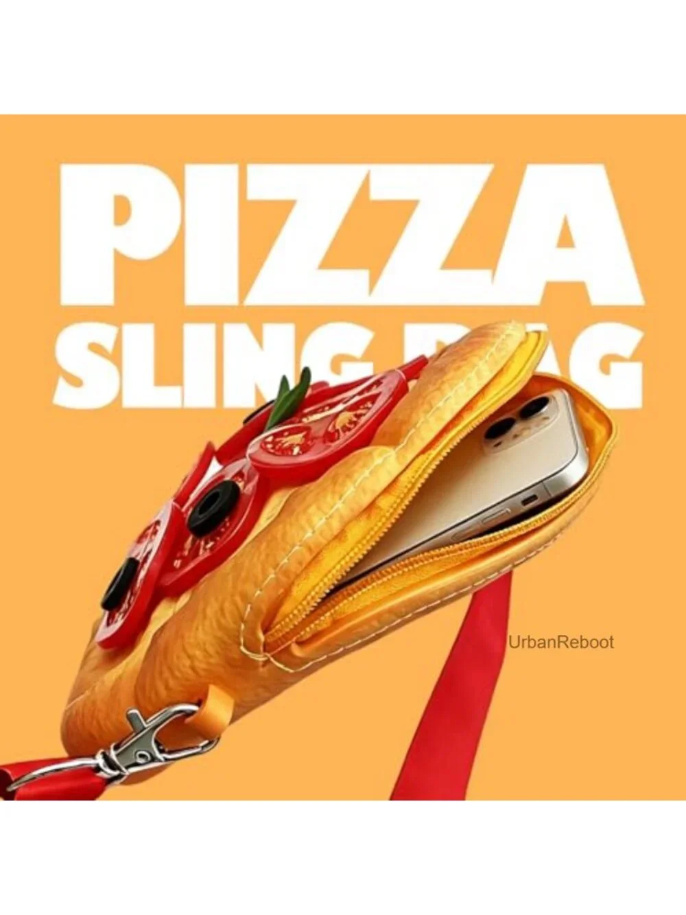 Kids Pizza Crossbody Bag 3D Silicone Adjustable Strap Mini Purse
